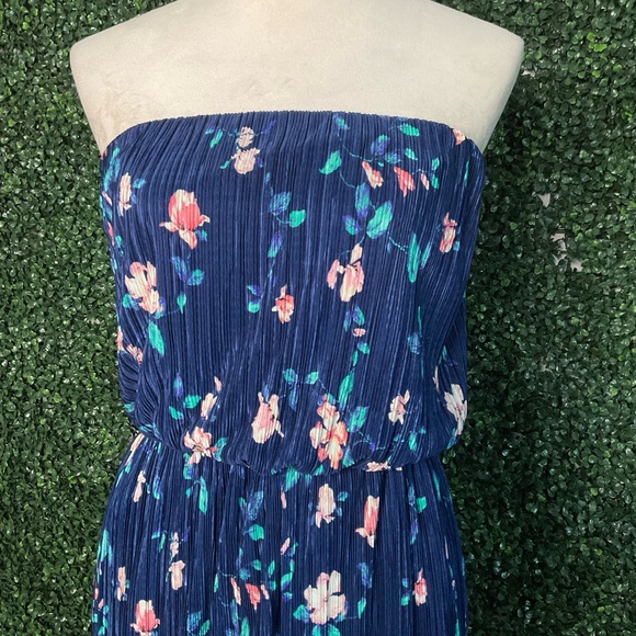 19 Cooper Strapless Floral Blue Jumpsuit Size S - Picture 7 of 9